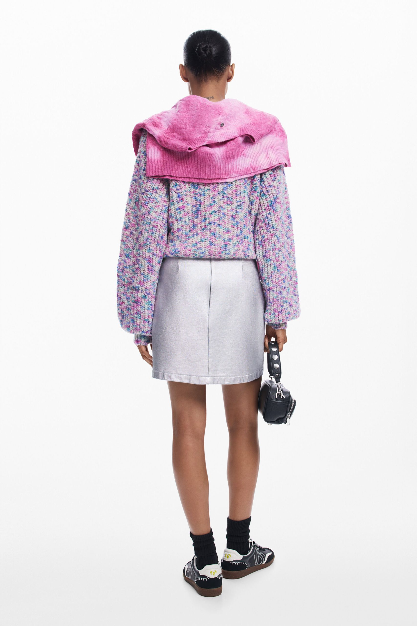 Desigual Gonna Donna – Stampa Arty, Vestibilità Regolare, Lunghezza Midi, Vita Elastica, Tessuto A Coste, Colorata E Allegra - 3