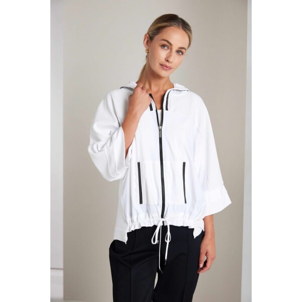Naya high neck zip top white with contrast trim and pocket detail – Naya Clothing NAS26171