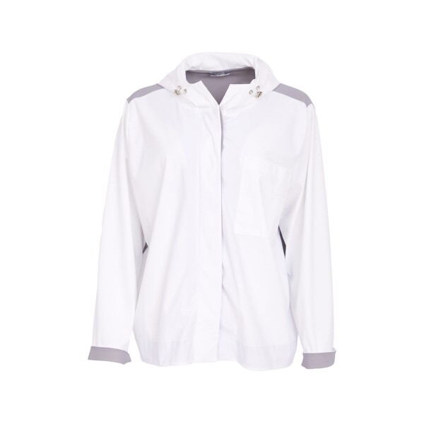 Naya NAS26180 hooded jacket front view with concealed zip fastening